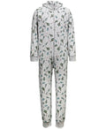 Family Pajamas Men's Tree-Print Hooded 1-Pc Pajama  Color Festive Trees Size L