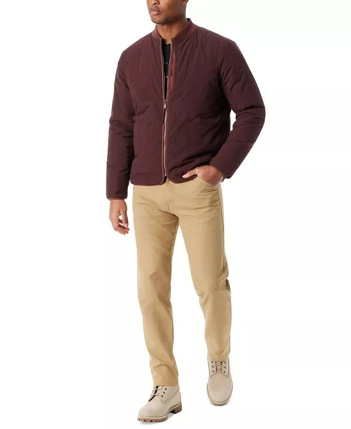 BASS OUTDOOR Men's Reversible Zip Front Liner Bomber Jacket  Rum Raisin Size M