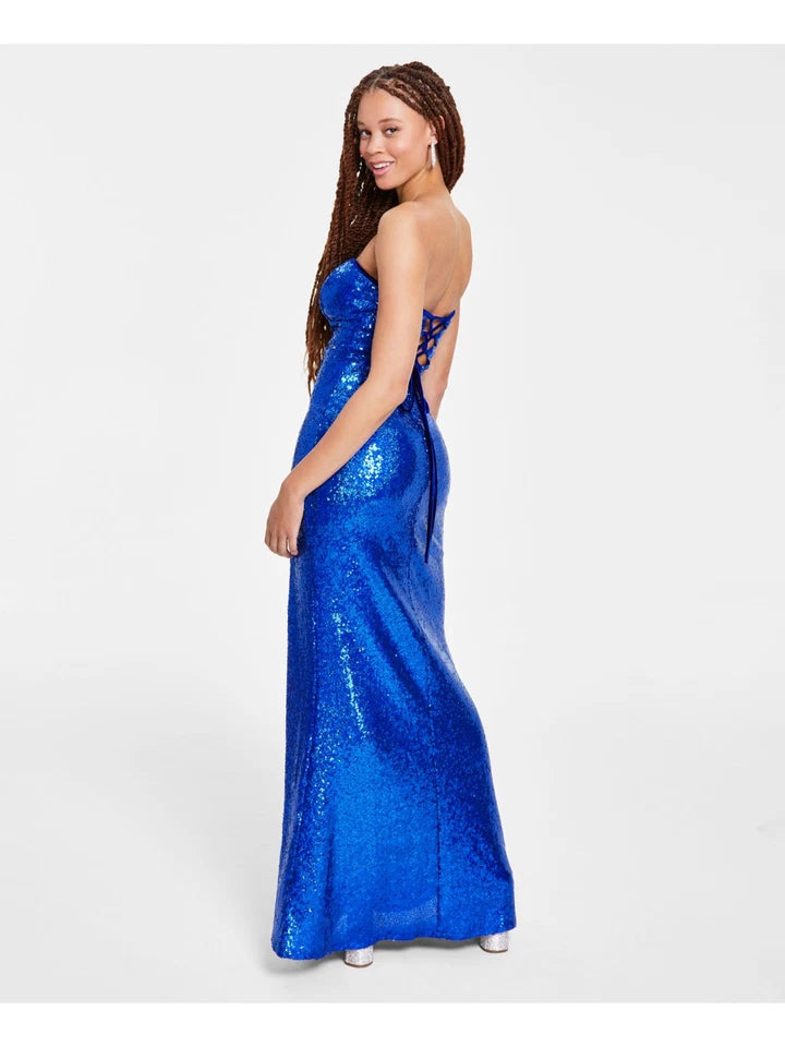 Emerald Sundae Juniors Sequin V-Wire Mermaid Dress  Royal Size 2XL