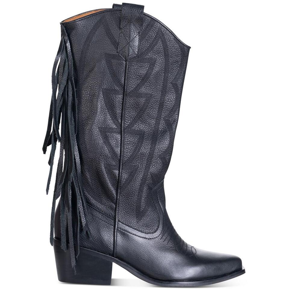 SILVIA COBOS Women's Flirter Fringe Western Booties  Color Black Size 10M