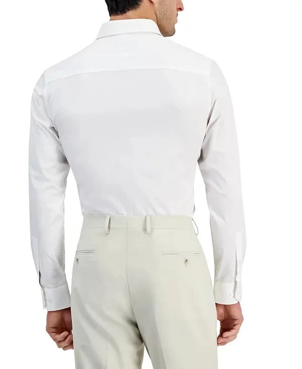 Alfani Men's Slim-Fit Solid Dress Shirt  Bright White 17/17.5 34/35