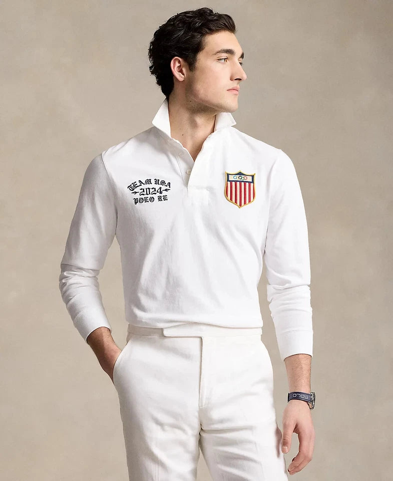 Polo Ralph Lauren Men's Team USA Jersey Rugby Shirt  White Size XL