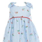 Laura Ashley Little Girls Shoulder-Bow Floral A-Line Chiffon Dress  Color Blue/White Size 3T