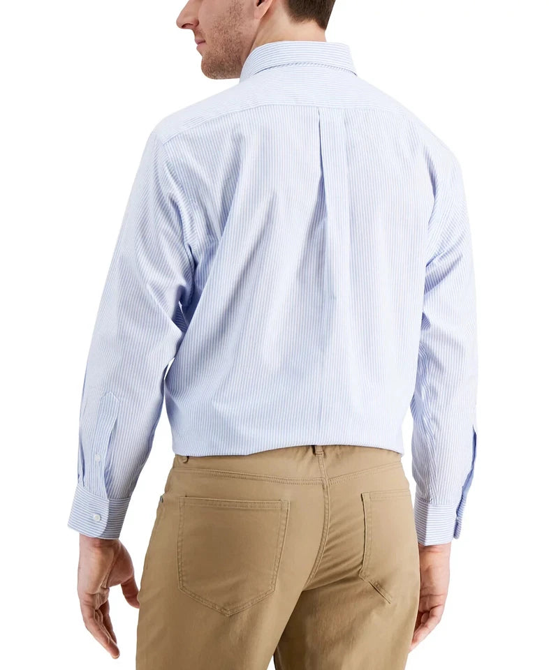Club Room Men's Fine Stripe Dress Shirt  Light Blue 18 34/35