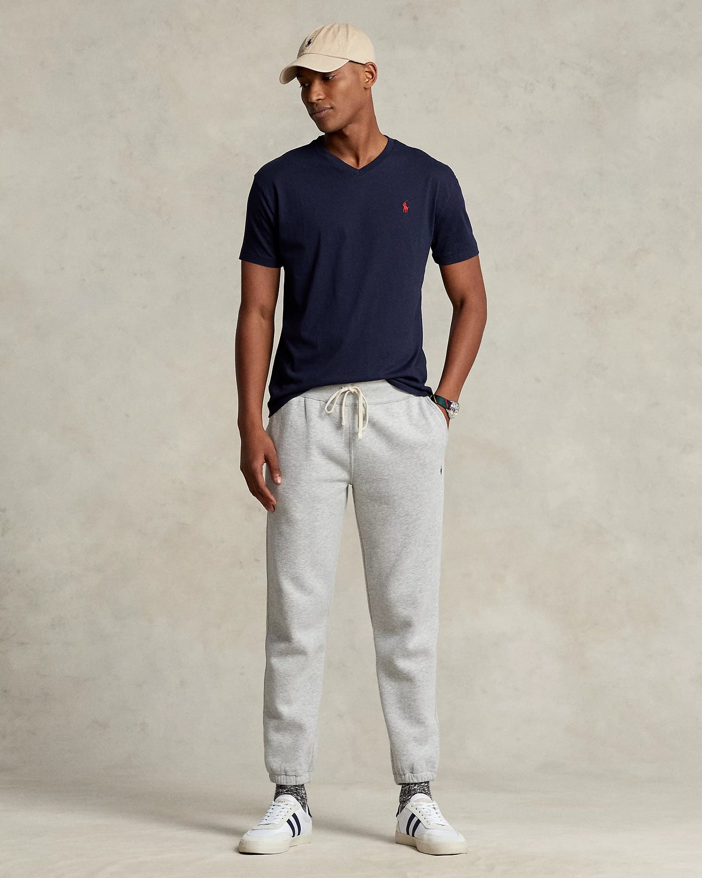 Polo Ralph Lauren Men's Classic-Fit Cotton V-Neck T-Shirt  Color Ink Blue Size M