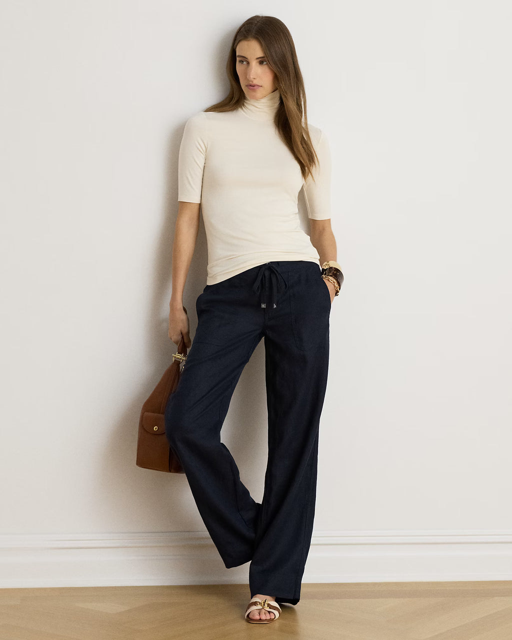 LAUREN RALPH LAUREN Women's Willa Stretch Jersey Turtleneck  White Size XS