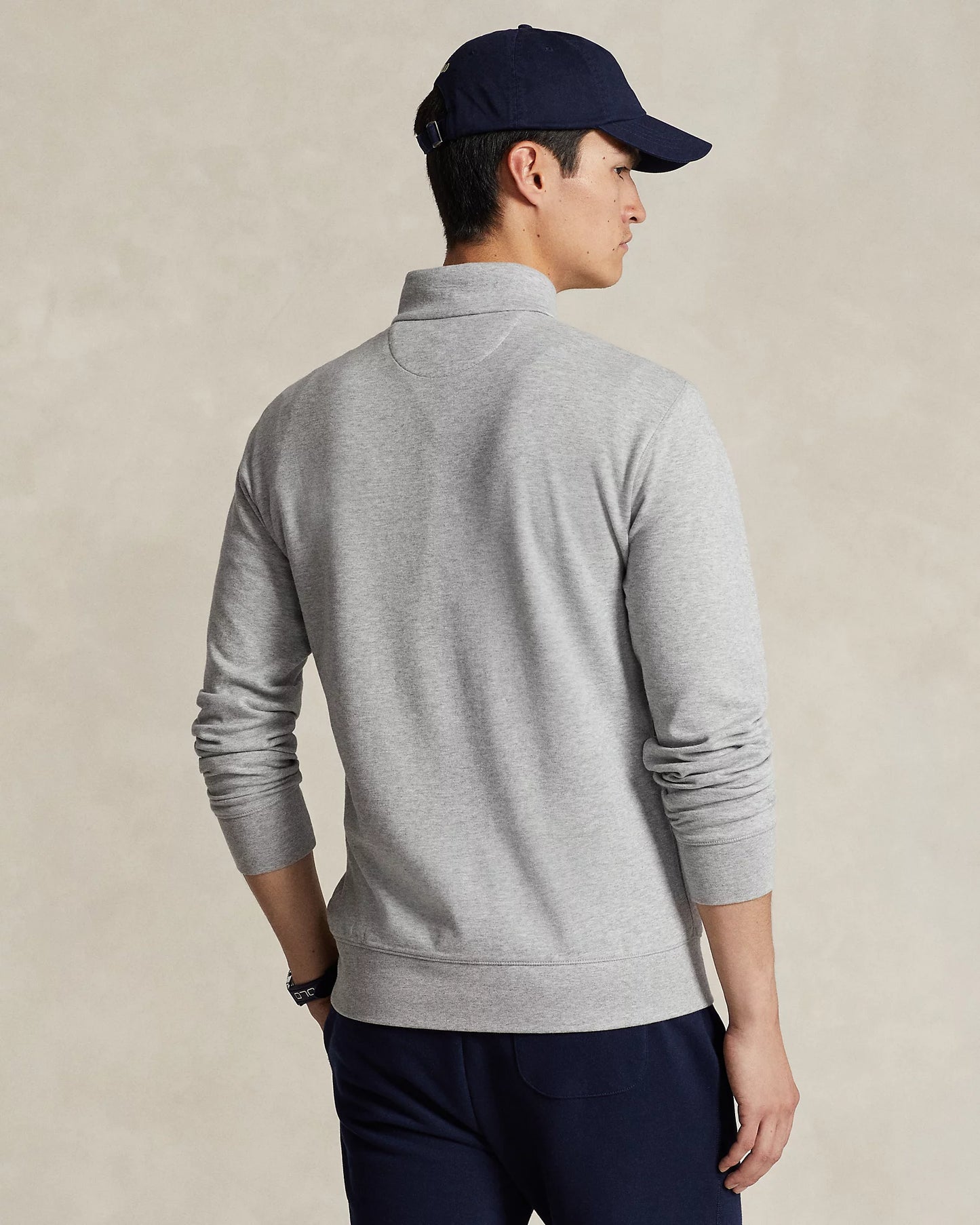 Polo Ralph Lauren Men's Luxury Jersey Quarter-Zip Pullover  Color Steel Heather Size 2XL (No Tags)