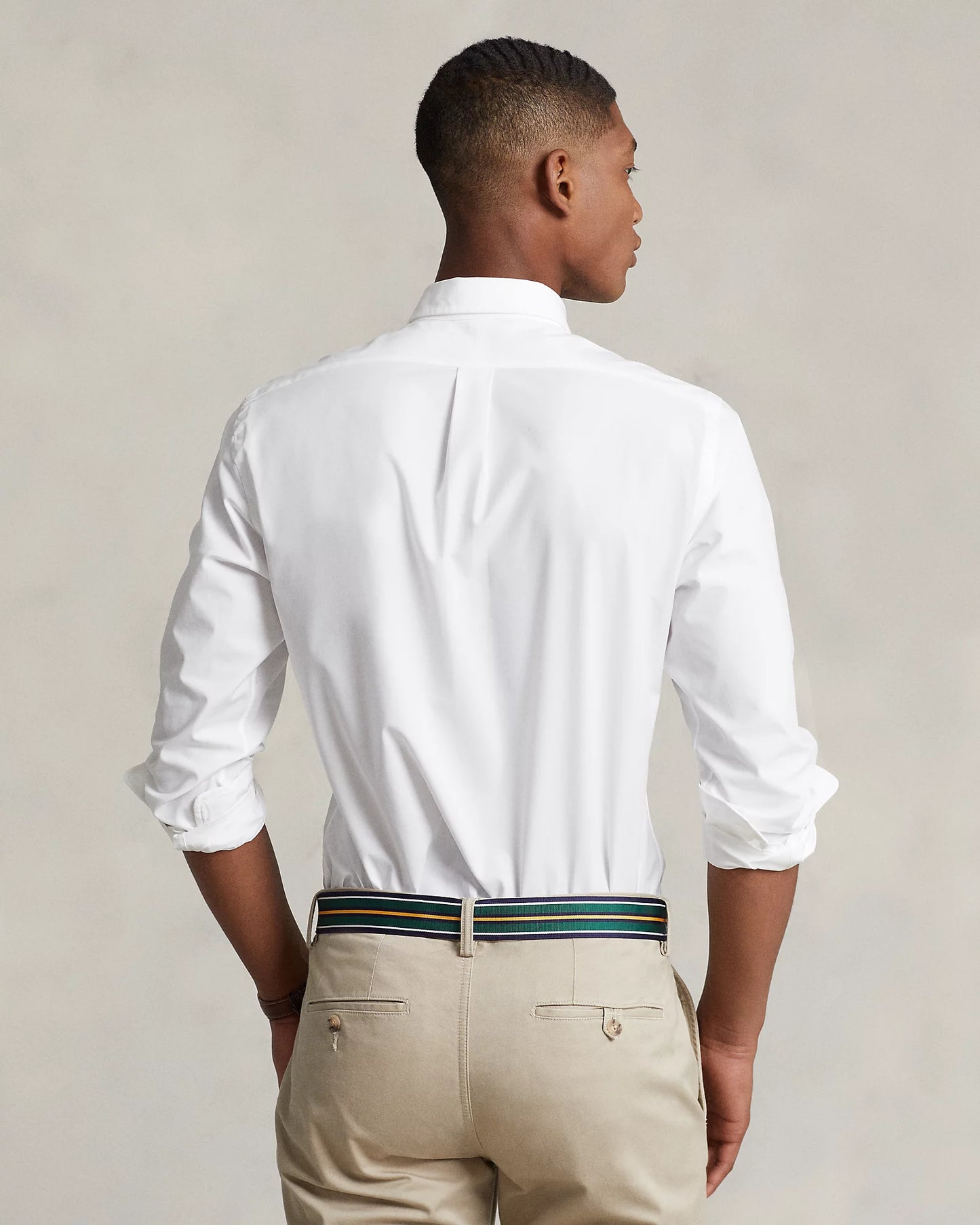 Polo Ralph Lauren Men's Classic Fit Stretch Poplin Shirt  Color White Size L