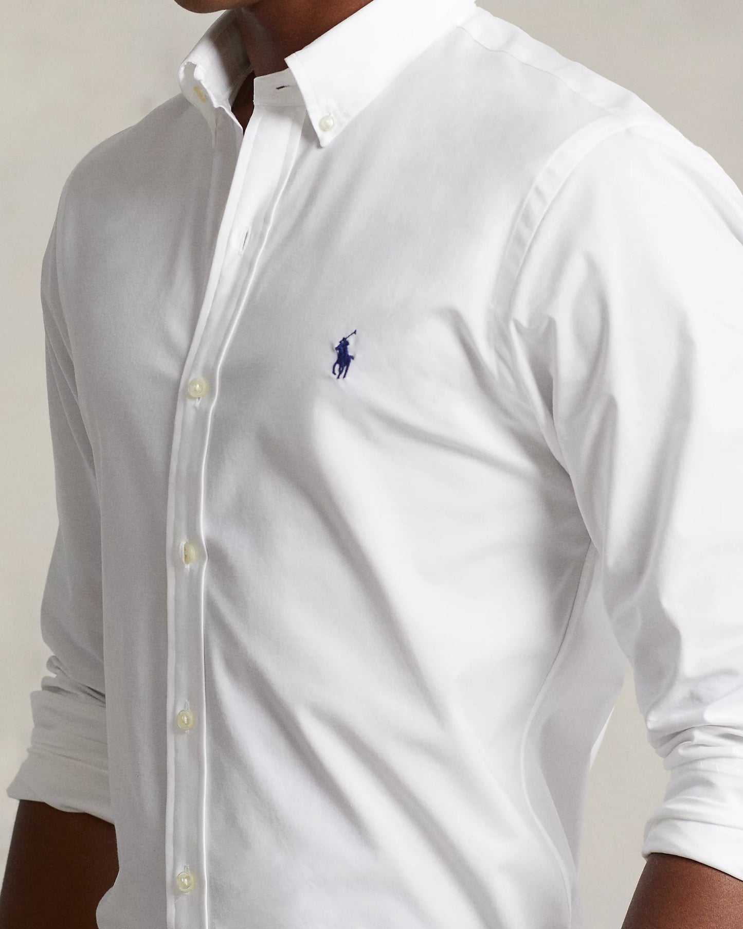 Polo Ralph Lauren Men's Classic Fit Stretch Poplin Shirt  Color White Size L