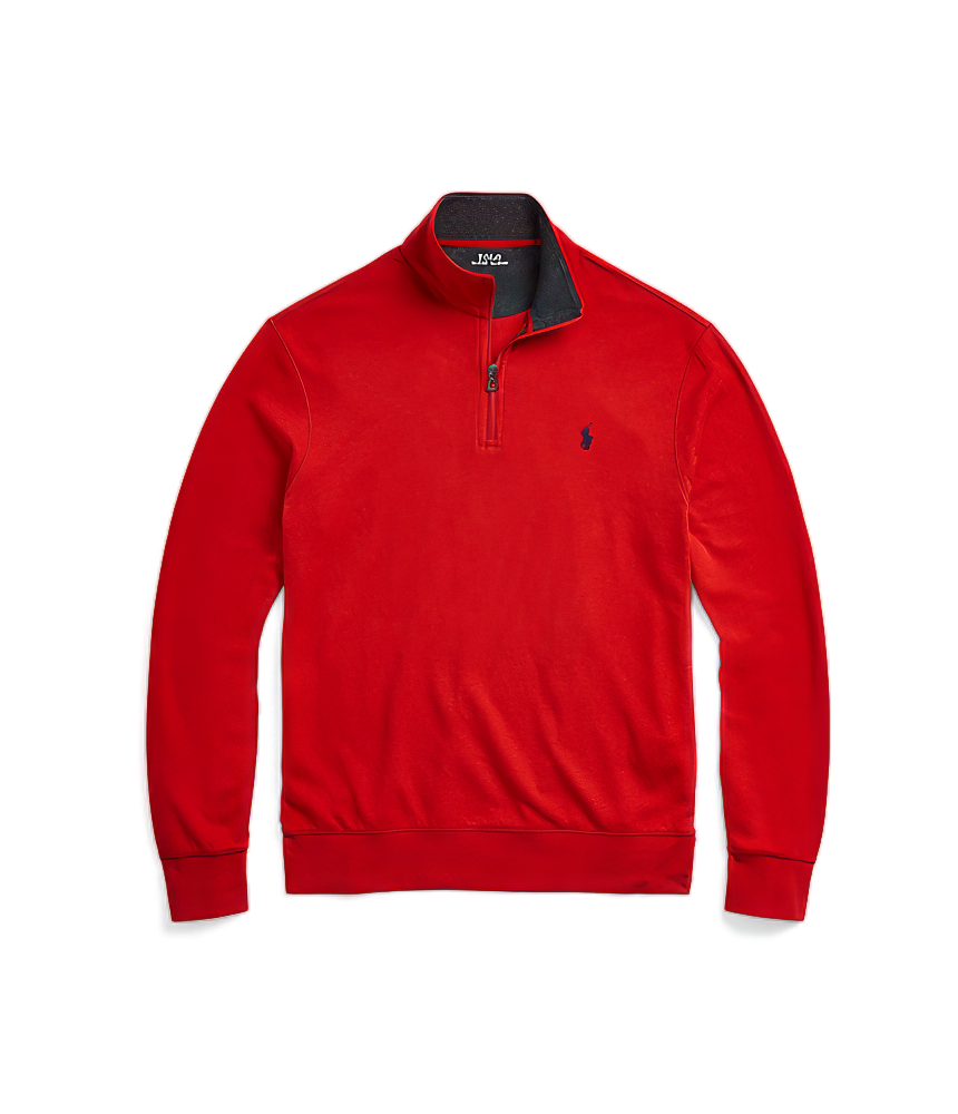 Polo Ralph Lauren Men's Luxury Jersey Quarter-Zip Pullover  Rl 2000 Red Size L