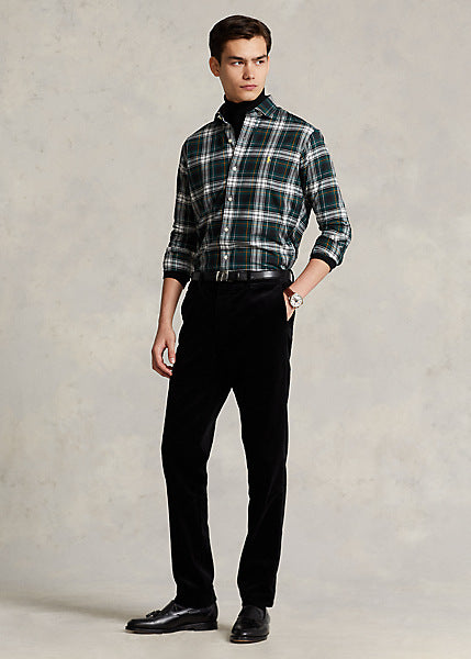 Polo Ralph Lauren Men's Classic Fit Plaid Twill Shirt  Color Green/White Check Size M