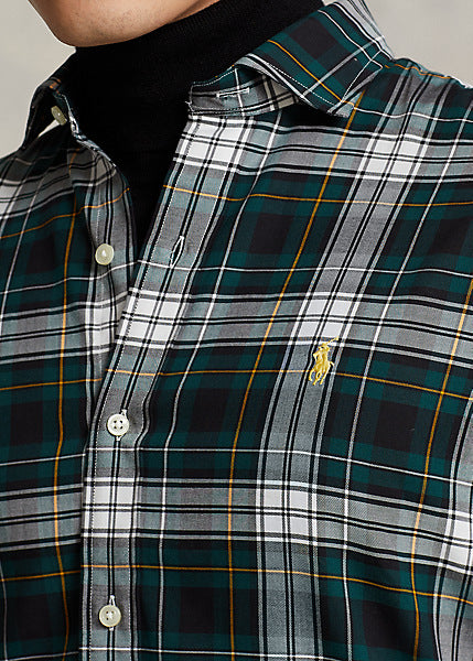 Polo Ralph Lauren Men's Classic Fit Plaid Twill Shirt  Color Green/White Check Size M