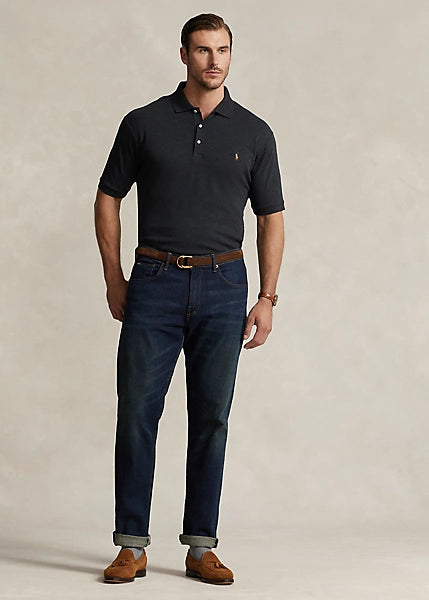 Polo Ralph Lauren Men's Big & Tall Soft Cotton Polo Shirt  Color Black Marl Heather Size 3LT