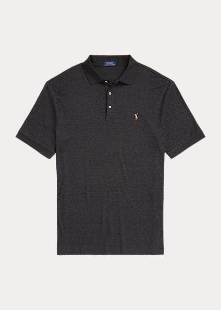 Polo Ralph Lauren Men's Big & Tall Soft Cotton Polo Shirt  Color Black Marl Heather Size 3LT