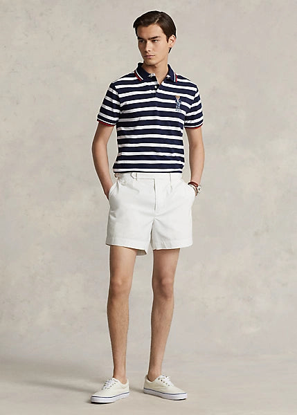Polo Ralph Lauren Men's Custom Slim Polo Bear Mesh Polo Shirt  Color Cruise Navy/White Size L