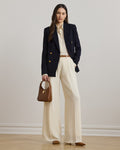 LAUREN RALPH LAUREN Women's Double-Faced Georgette Wide-Leg Pants  Mascarpone Cream Size 4