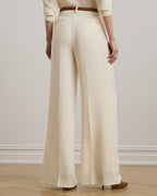 LAUREN RALPH LAUREN Women's Double-Faced Georgette Wide-Leg Pants  Mascarpone Cream Size 4