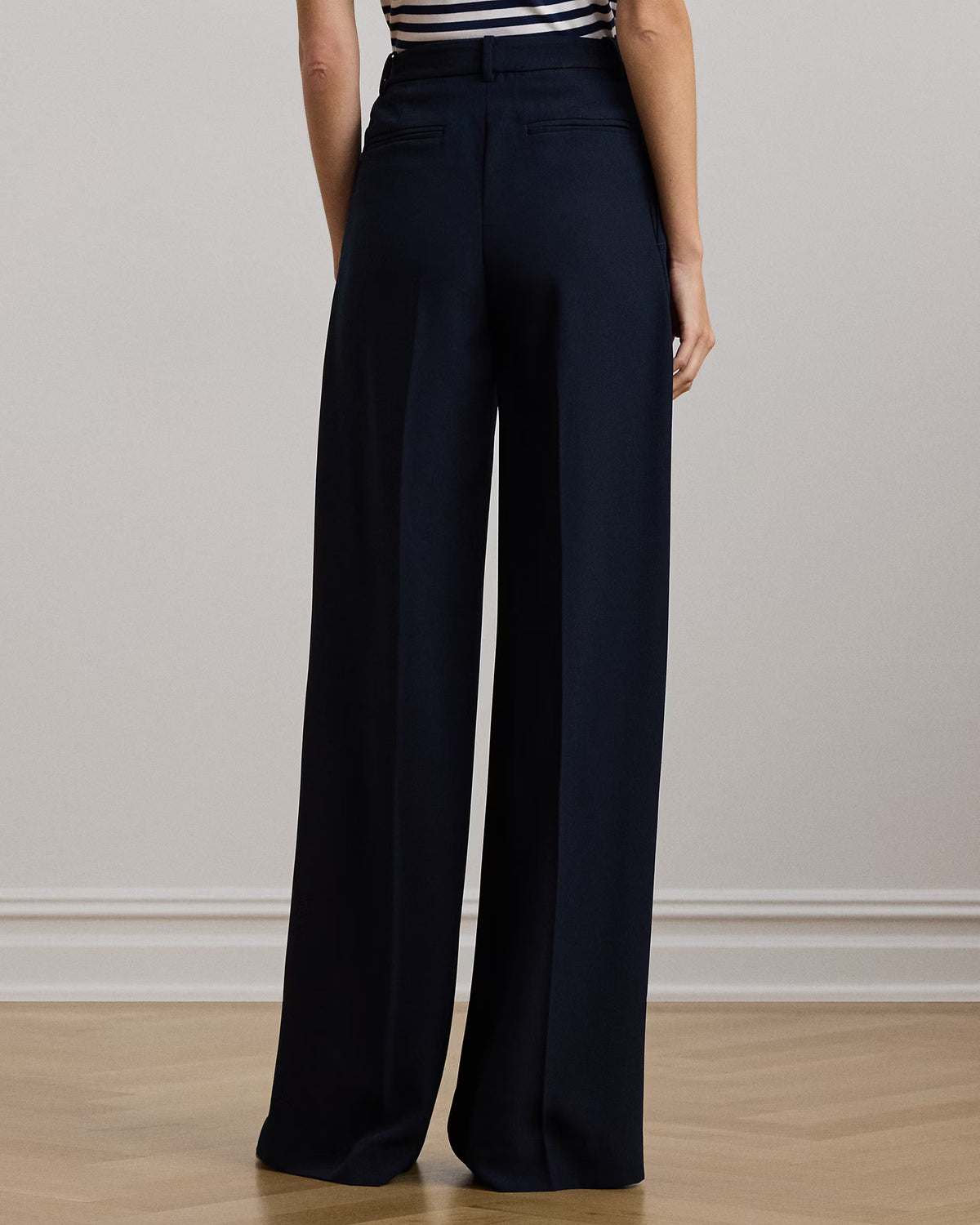 LAUREN RALPH LAUREN Women's Double-Faced Georgette Wide-Leg Pants  Lauren Navy Size 16