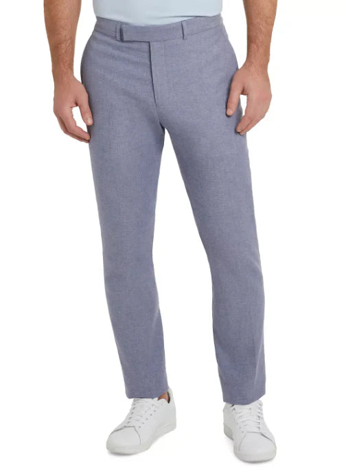 Kenneth Cole Reaction Men's Slim-Fit Linen Blend Suit Pants  Blue Stretch W35xL32