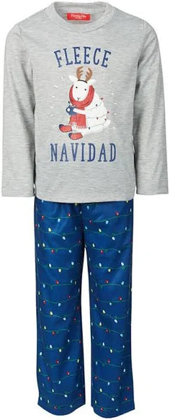 Family Pajamas Kids Fleece Navidad Pajama Set  Color Holiday Lights Size 6/7