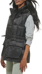Levi's Women's Quilted Megan Hooded Puffer Vest  Black Size S