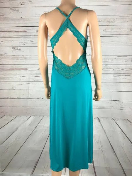 INC International Concepts Women's Lace Long Chemise Nightgown  Color Turkish Tile Size XS