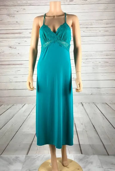 INC International Concepts Women's Lace Long Chemise Nightgown  Color Turkish Tile Size XS