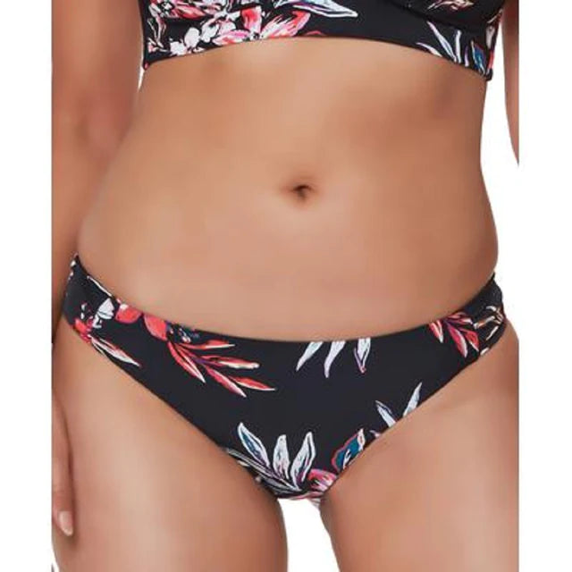 Bar III Floral-Print Hipster Bikini Bottoms  Color Black Multi Size M
