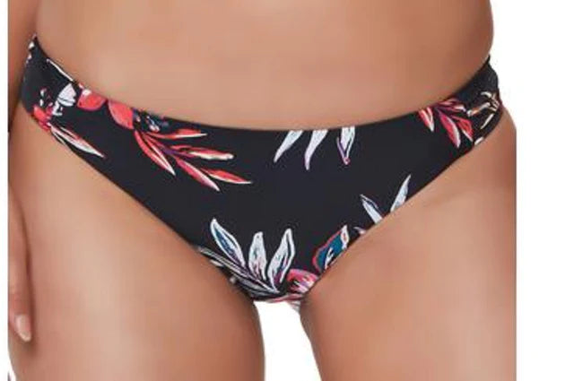 Bar III Floral-Print Hipster Bikini Bottoms  Color Black Multi Size M