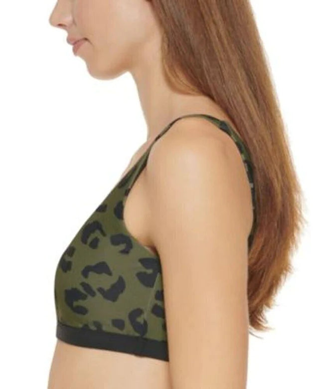 DKNY Leopard-Print Bikini Top  Color Leopard Moss Green Size XS