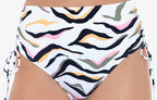 Salt Cove Juniors Seeing Stripes High-Waist Bikini Bottoms  Color White Multi Size L