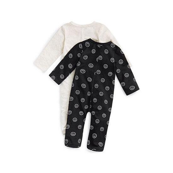 First Impressions Baby Girls & Boys Smiley Splash 2-Pk. Footed Coveralls  Color Deep Black Size 3-6 Months