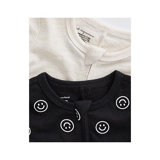 First Impressions Baby Girls & Boys Smiley Splash 2-Pk. Footed Coveralls  Color Deep Black Size 3-6 Months