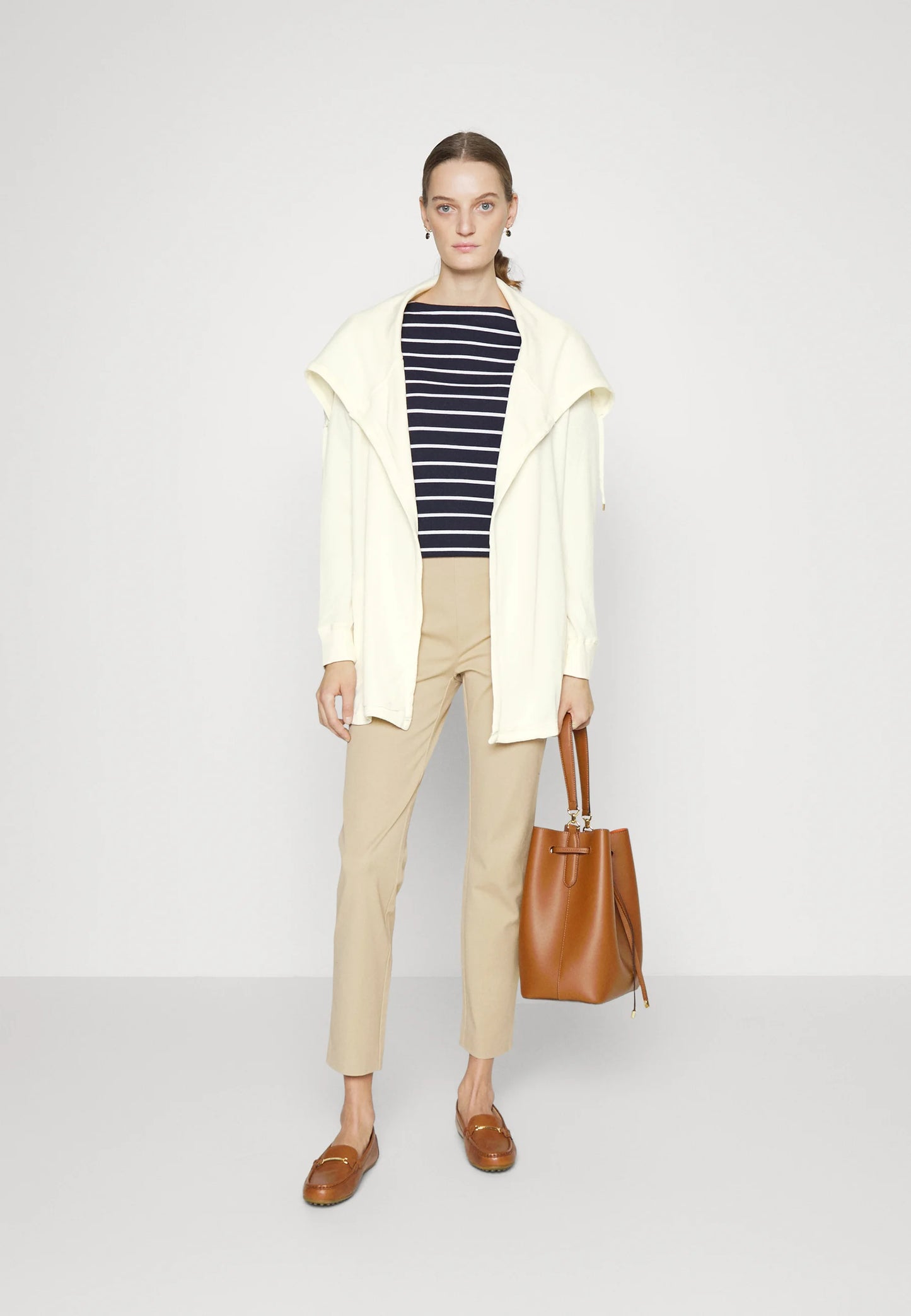 Lauren Ralph Lauren Thermal Waffle-Knit Cardigan  Color Pale Cream size XS