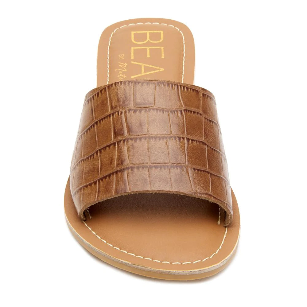 Matisse Beach by Matisse Womens Caban Slide Sandals  Color Tan Croc - Leather Size 9M
