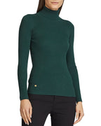 Lauren Ralph Lauren Women's Ribbed Turtleneck Sweater  Deep Pine Size XL