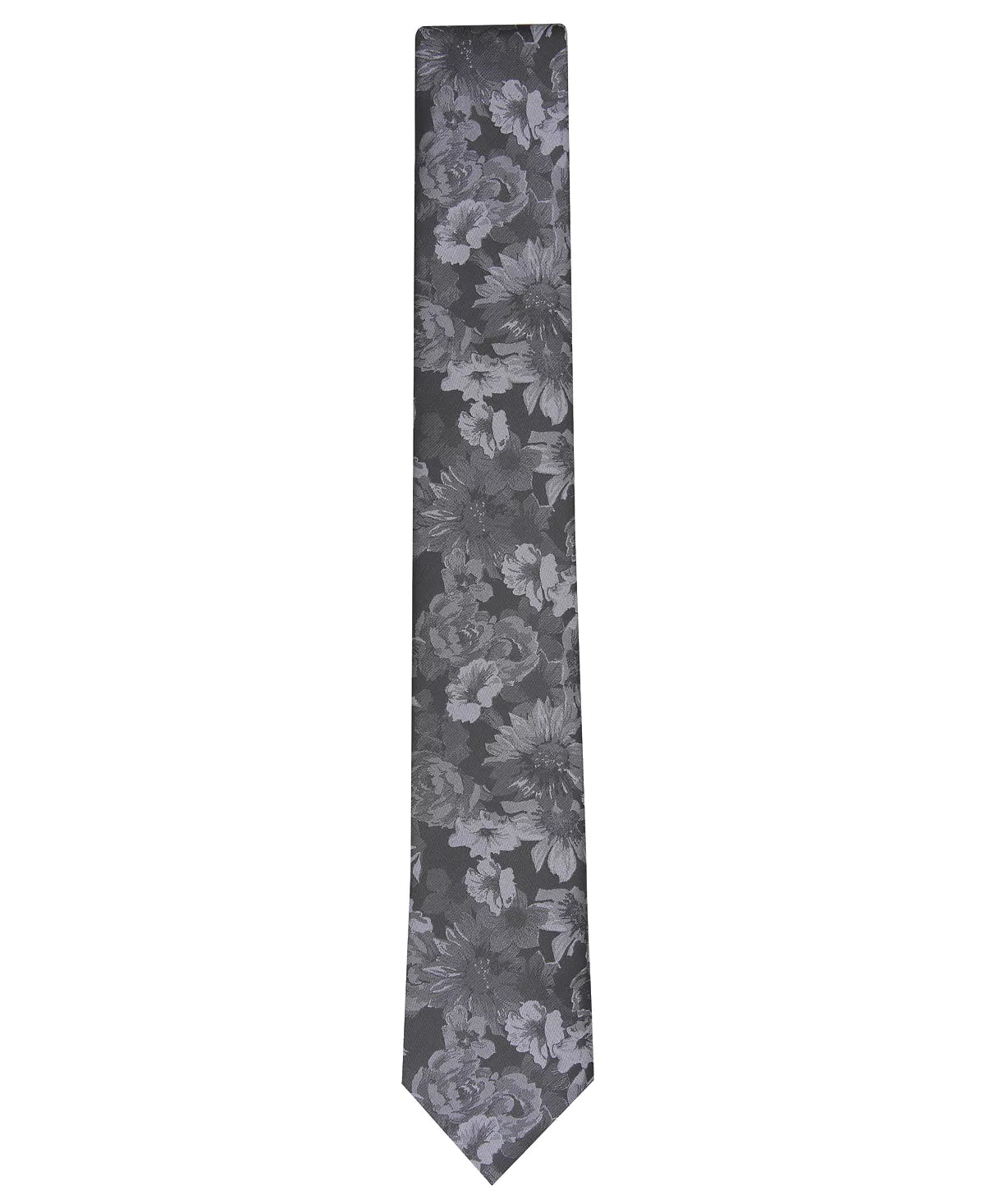 Bar III Mens Troude Skinny Floral Tie  Color Black One Size