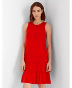 Lauren Ralph Lauren Petite Georgette Shift Dress  Color Red Size 16P