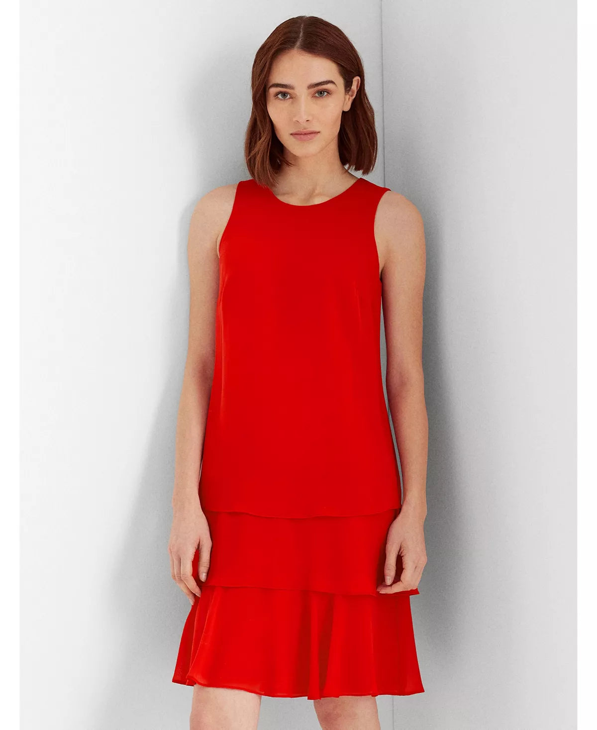 Lauren Ralph Lauren Petite Georgette Shift Dress  Color Red Size 16P