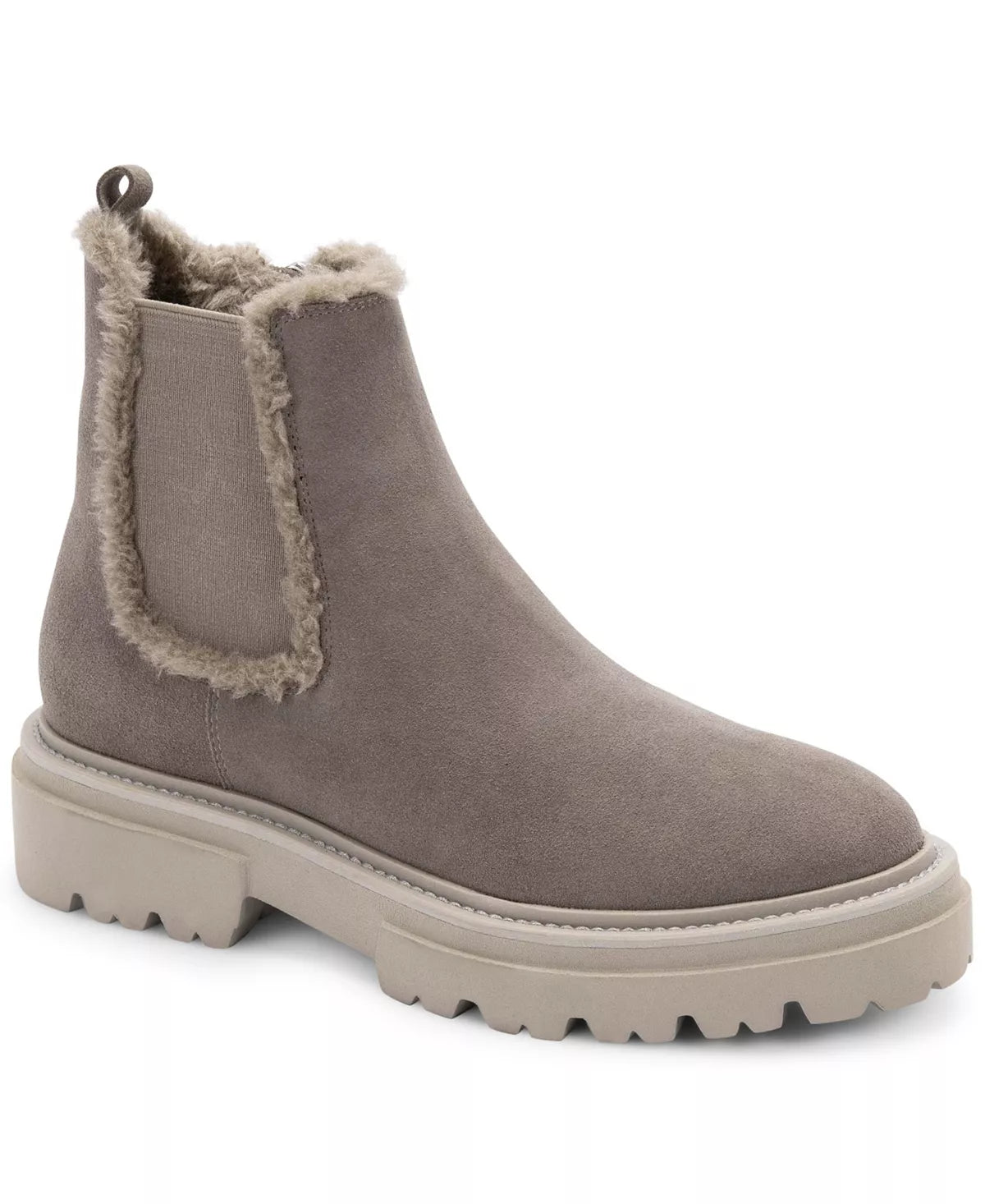 STEVEN NEW YORK Avana Vegan-Fur Lug Booties Color Taupe Size 8M