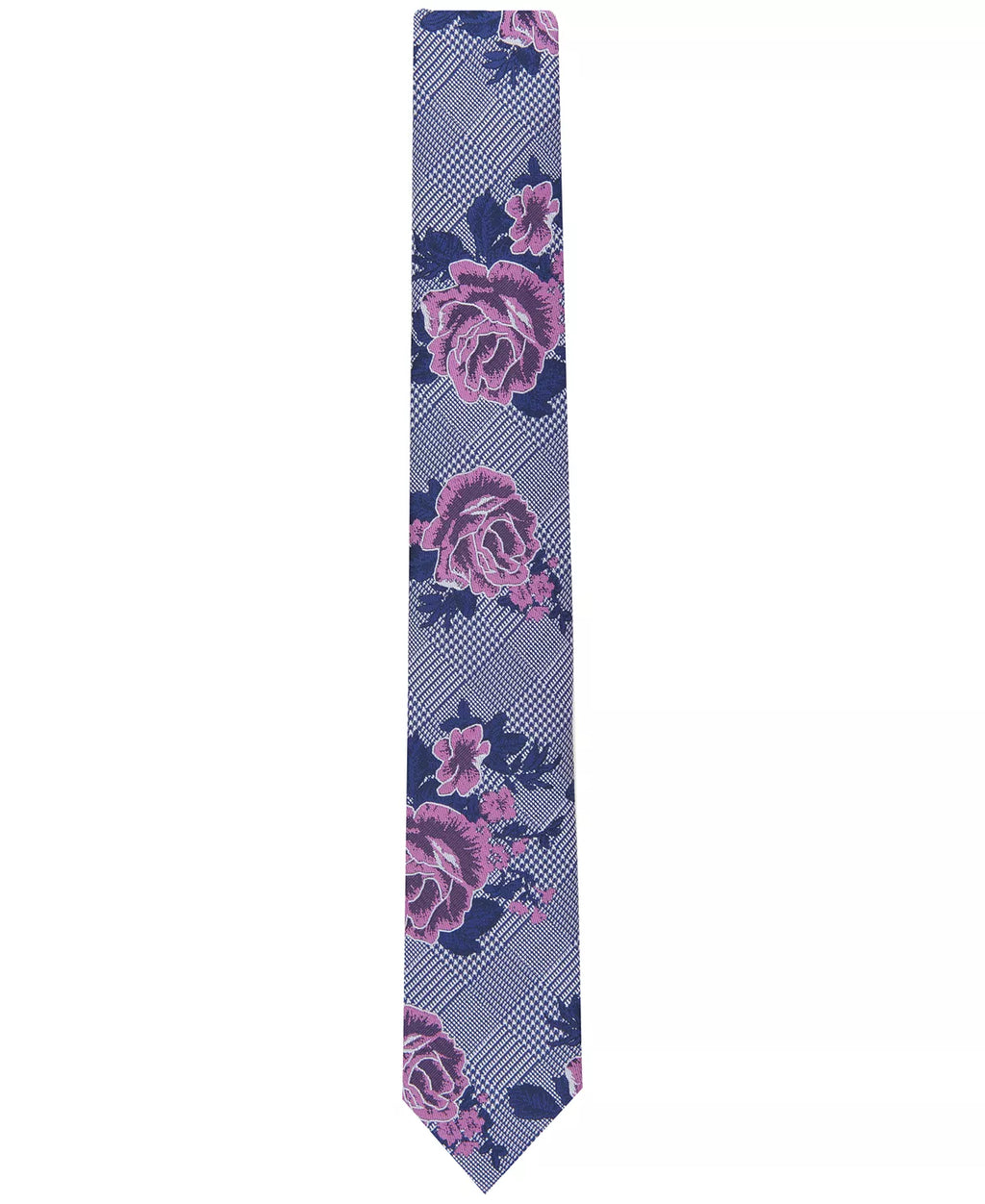 Bar III Mens Crest Floral Tie  Color Red One Size