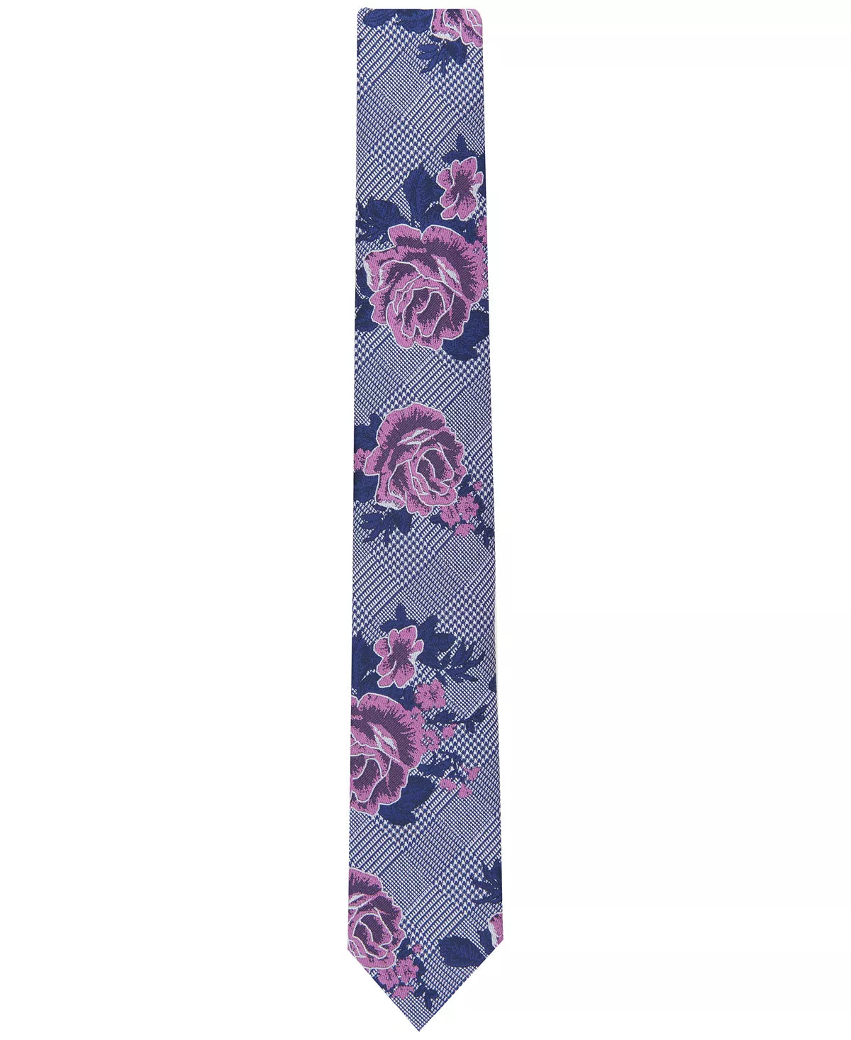 Bar III Mens Crest Floral Tie  Color Red One Size