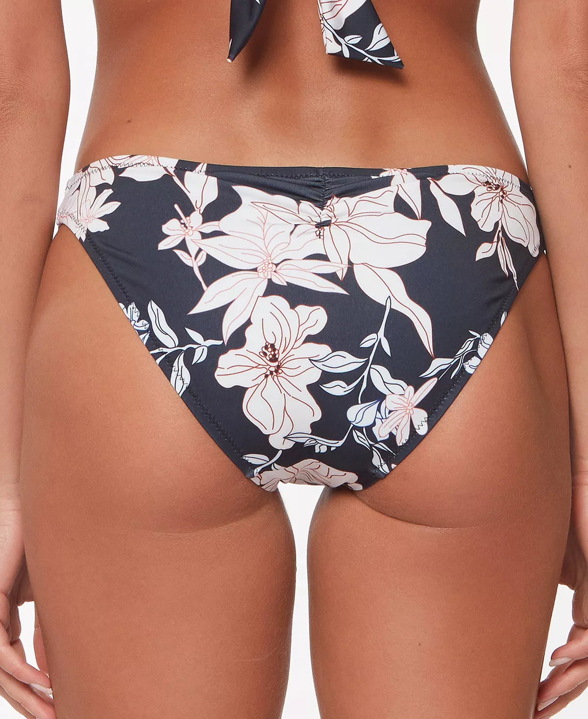 SANCTUARY Night in the Jungle Cinch Back Hipster Bikini Bottoms  Color Black Size XL