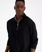 INC International Concepts Men's Half-Zip Sweatshirt  Color Deep Black Size XS