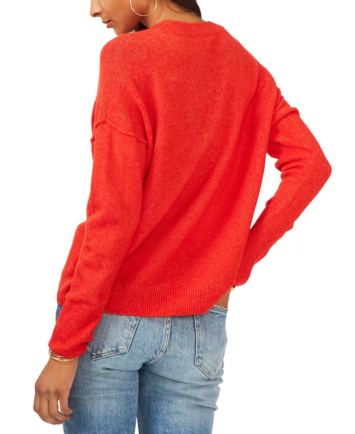 Vince Camuto Womens Long Sleeve Extend Shoulder Sweatshirt  Color Crossfire Size L