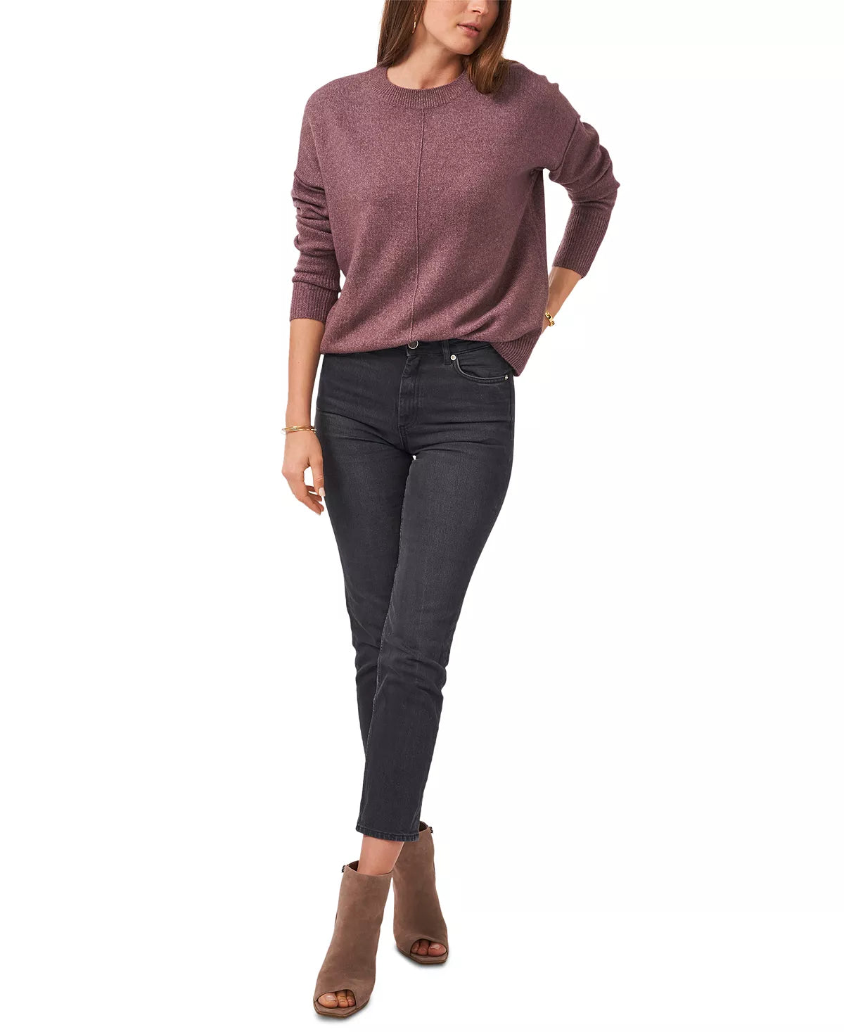VINCE CAMUTO Womens Long Sleeve Extend Shoulder Sweater  Color Cuddle Size XXS
