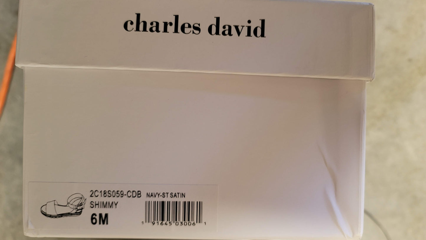 Charles David Shimmy Sandal  Color Black Size 6M