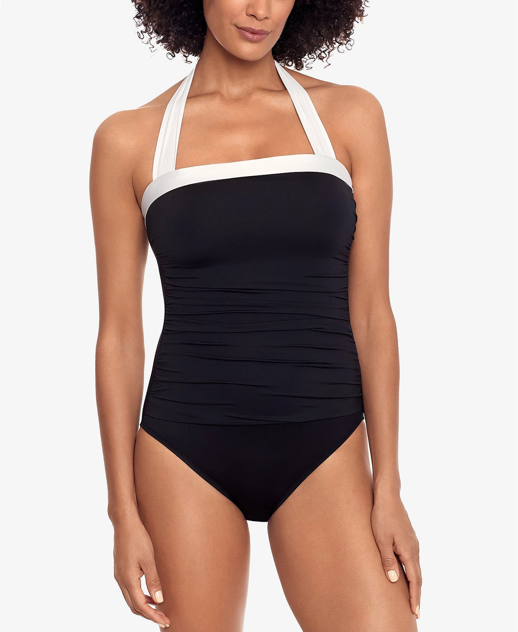 Lauren Ralph Lauren Bel Aire Tummy-Control One Piece Swimsuit  Black Size 8