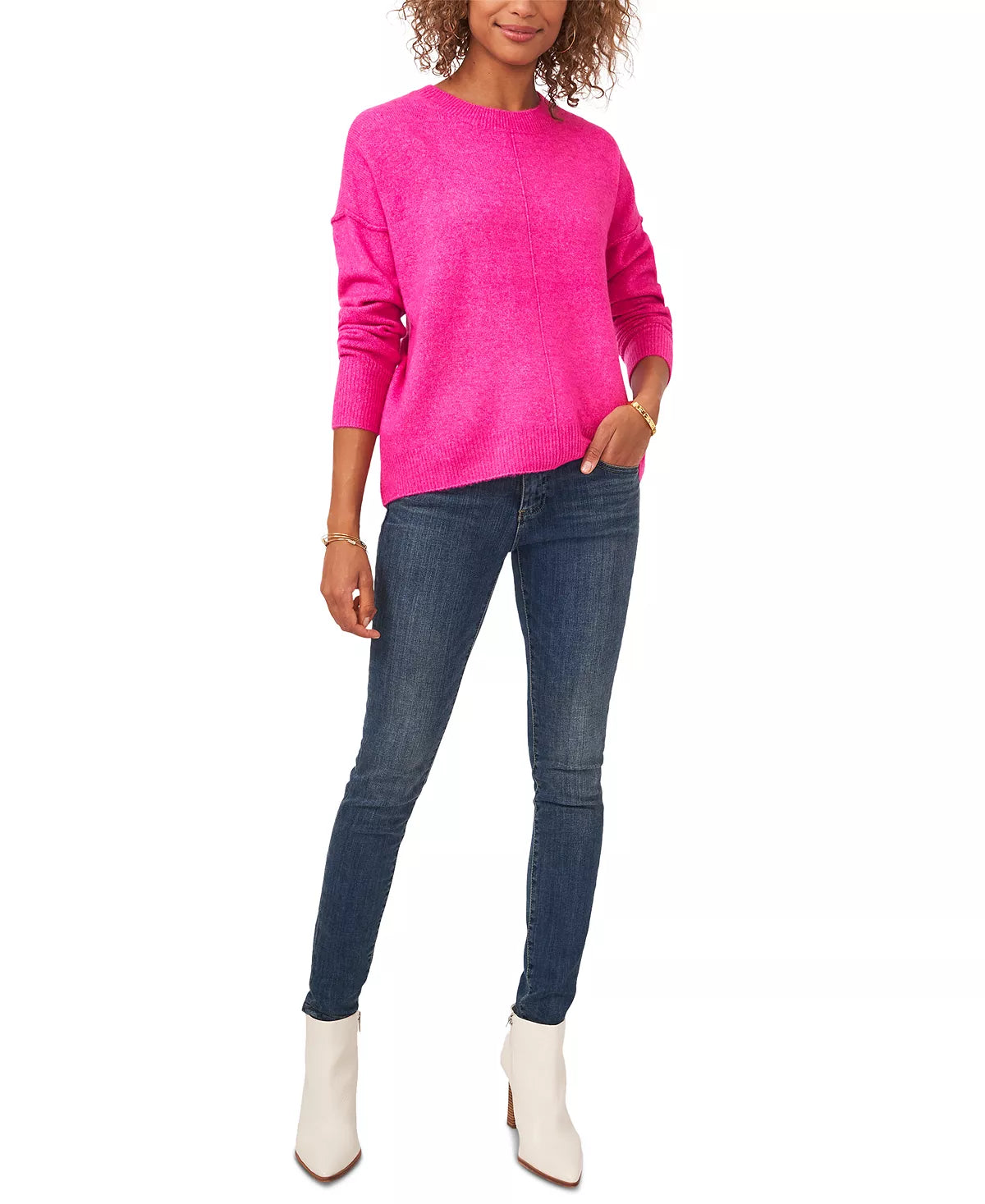 Vince Camuto Women's Long Sleeve Extend Shoulder Sweatshirt  Color Frenzy Size S