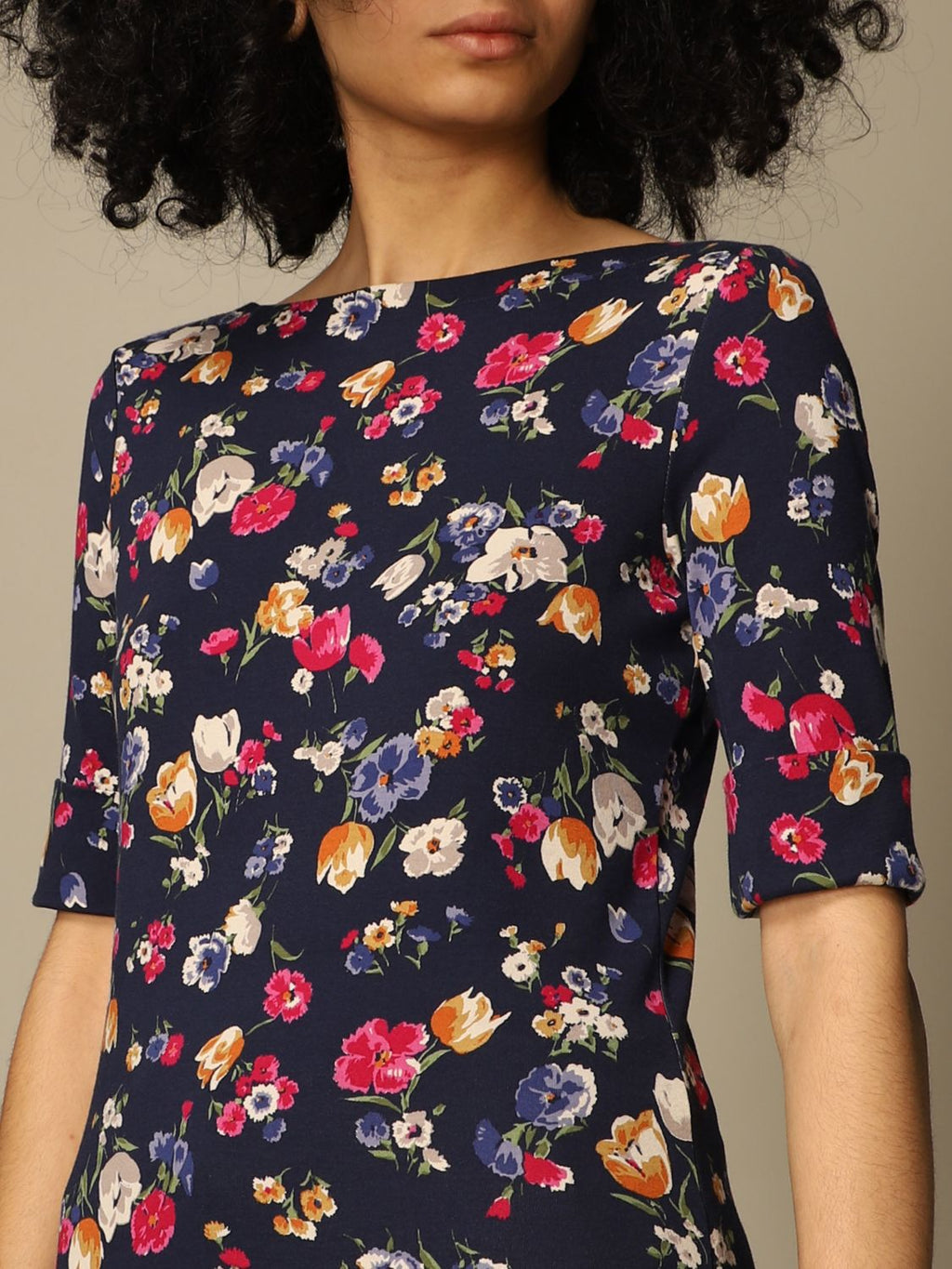 Lauren Ralph Lauren Women's Plus Size Elbow Sleeve Top  French Navy Size 1X